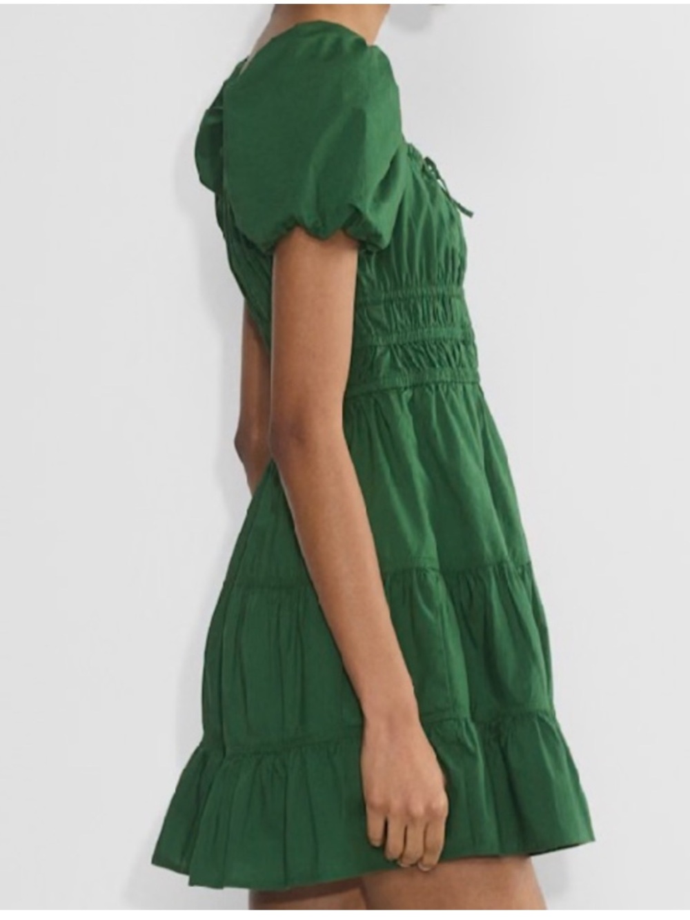Aritzia Sunday Best Nori Green Martine Poplin Short-sleeve Dress Size XL NWT! - Picture 2 of 13